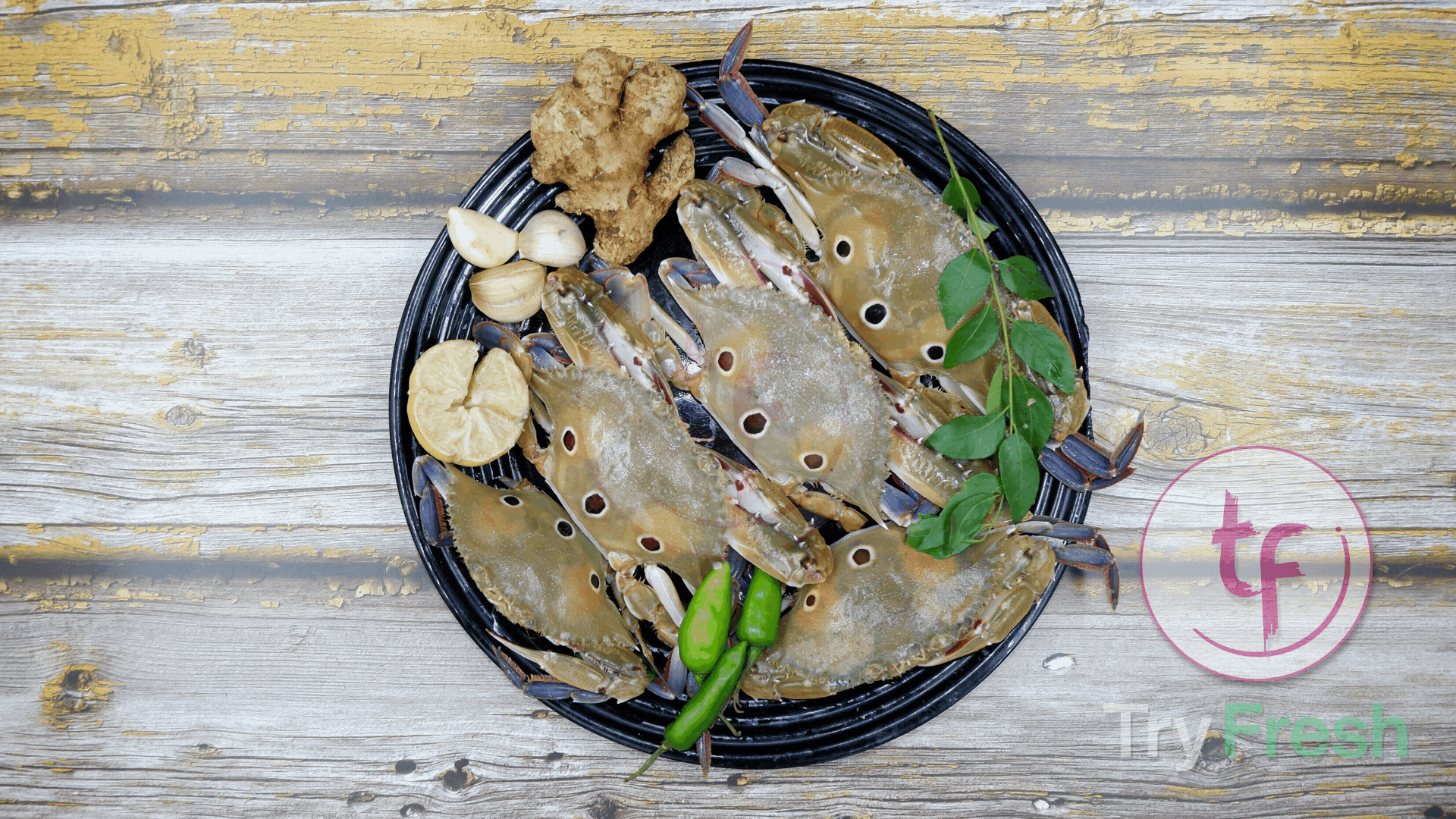 Three Spotted Crab (Cleaned) (medium)| மூணு கண் நண்டு - product media