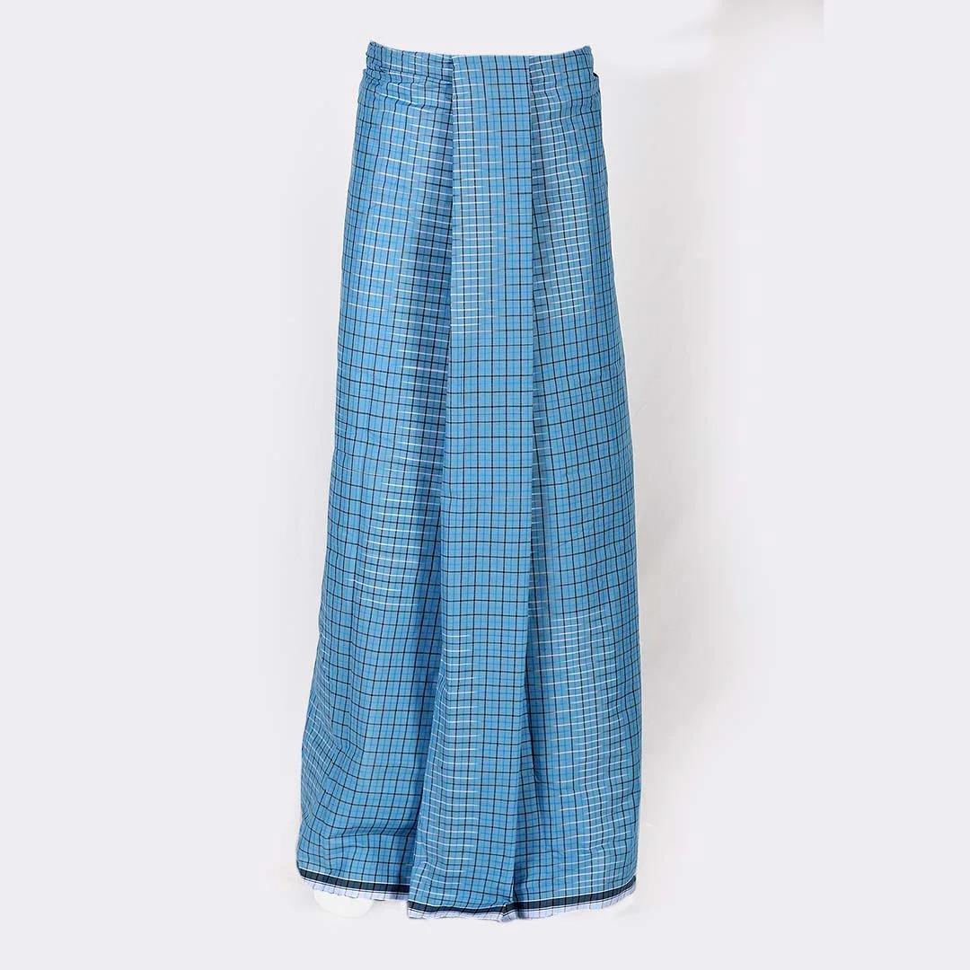 Diamond Medium Checked Kattari Light Tara Blue Color